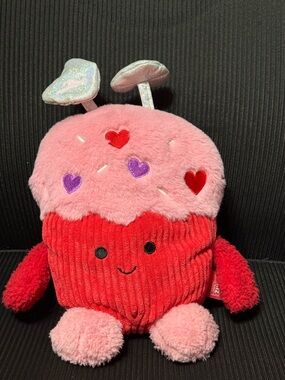 💖4/$25- BumBumz Valentine Cupcake Plush Pink Heart Kawaii Stuffed Toy